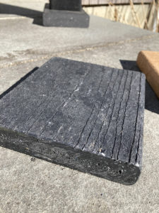 Closeup of Tangent lumber