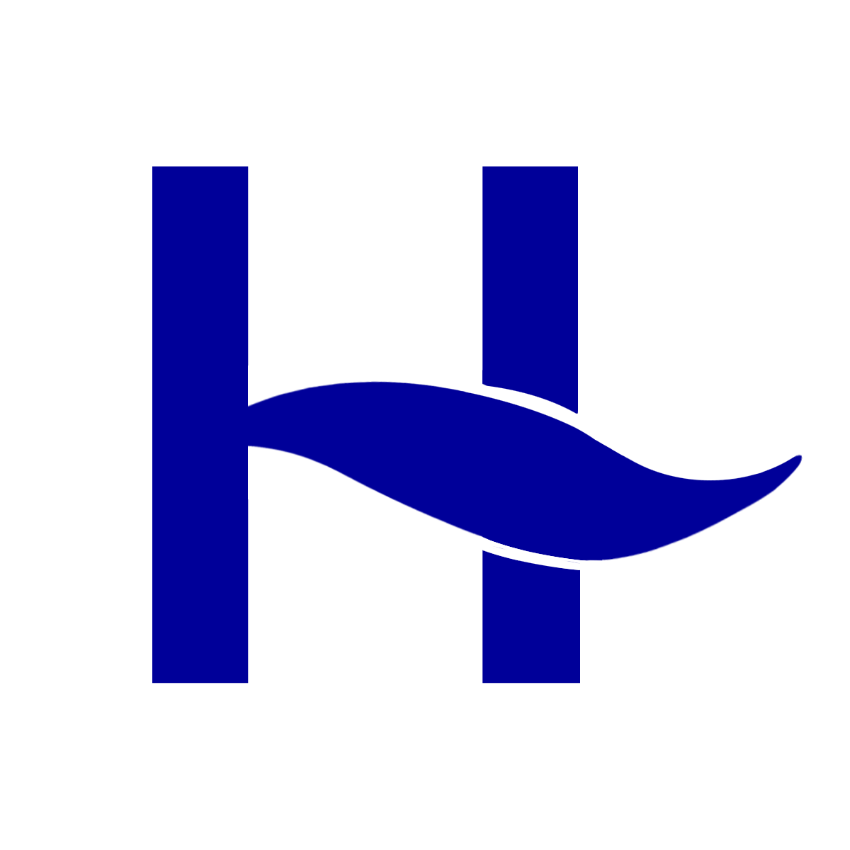 Letter H with horse tail as the horizontal element